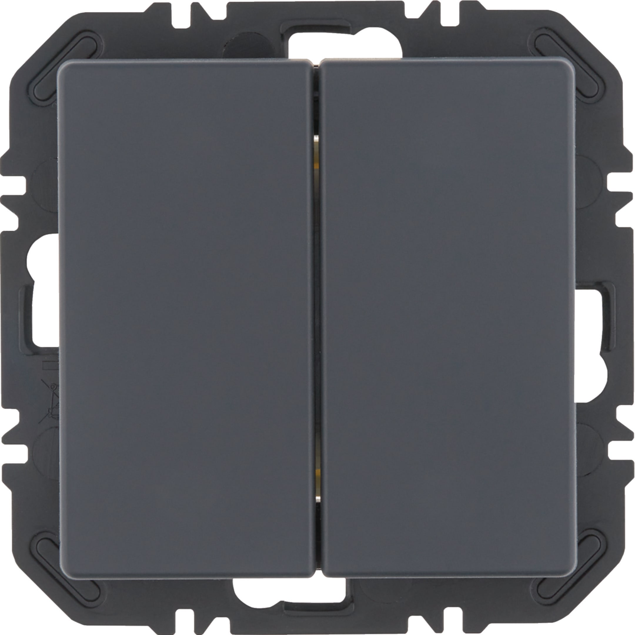 HAGER BOCCHIOTTI - Modulo EnOcean con bilanciere doppio, Q.x velluto verniciato antracite