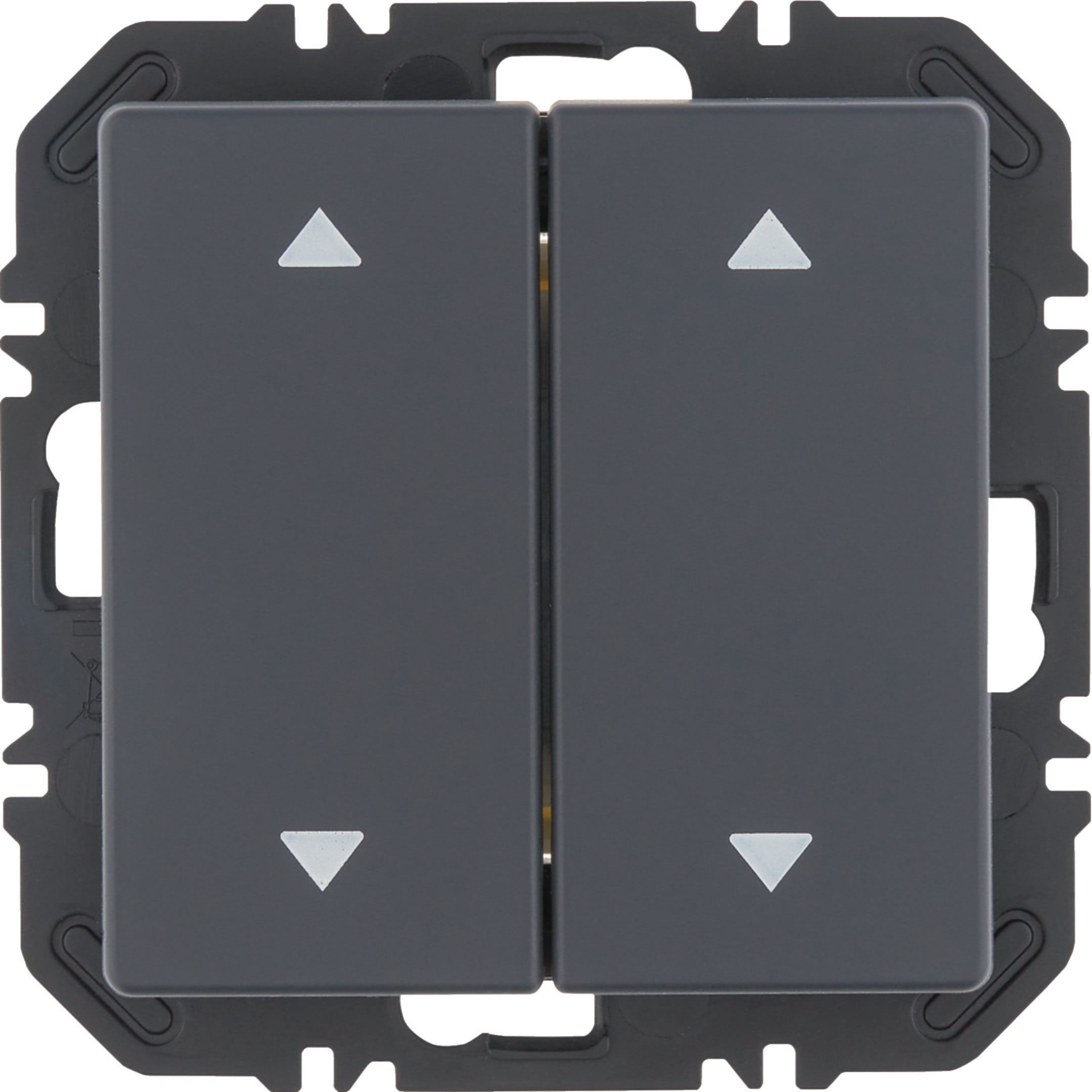 HAGER BOCCHIOTTI - Modulo EnOcean con bilanciere doppio con frecce, Q.x velluto vern. antracite