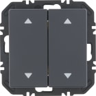 HAGER BOCCHIOTTI - Modulo EnOcean con bilanciere doppio con frecce, Q.x velluto vern. antracite