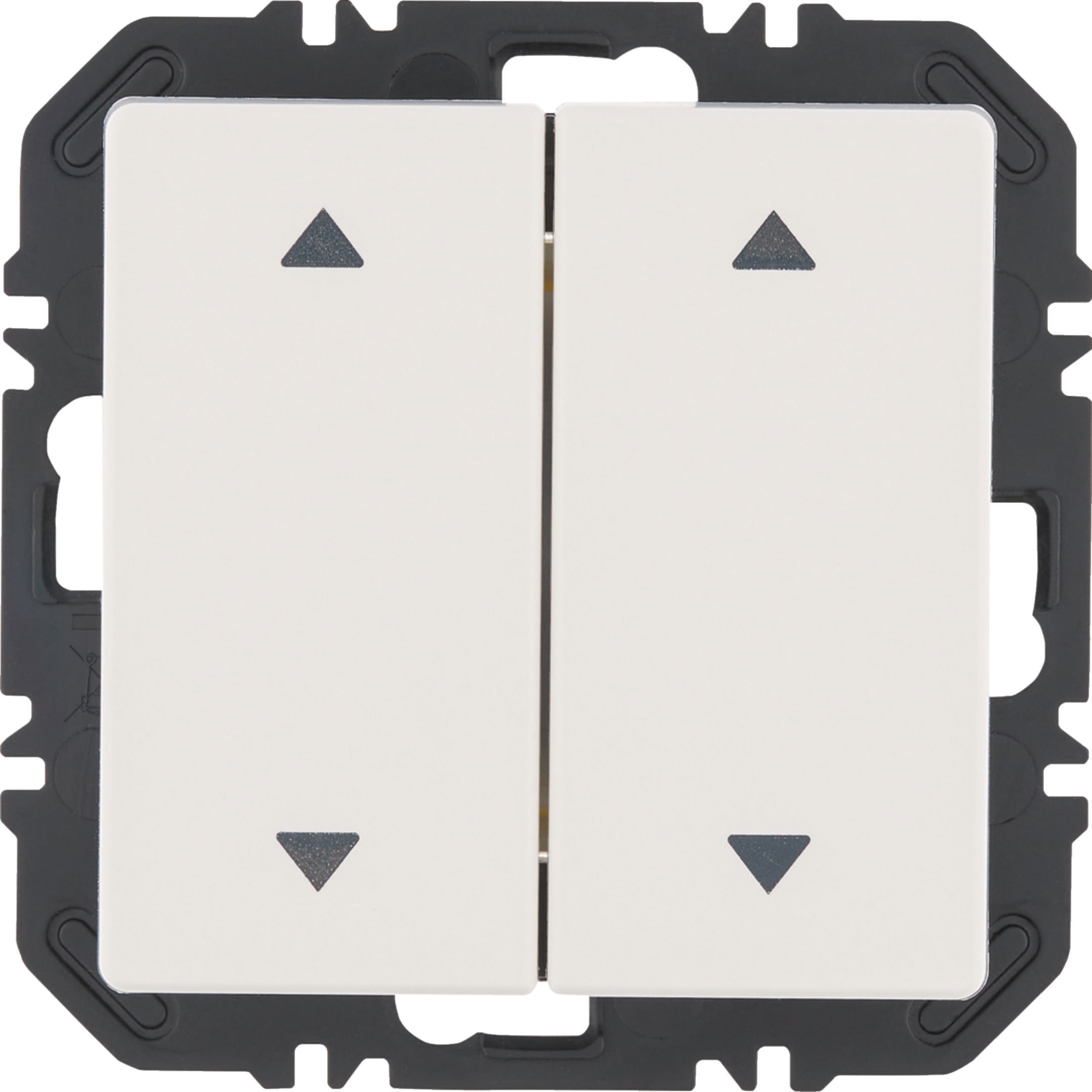 HAGER BOCCHIOTTI - Modulo EnOcean con bilanciere doppio con frecce, Q.x velluto bianco polare