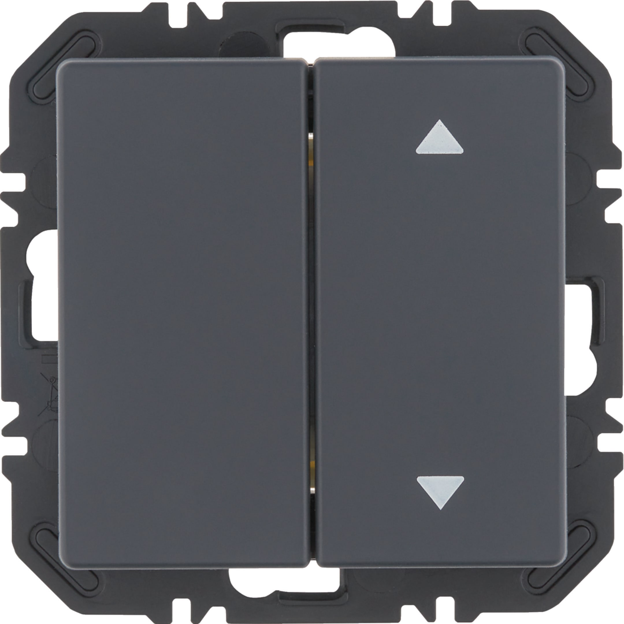 HAGER BOCCHIOTTI - Modulo EnOcean con bilanc, doppio con frecce a lato, Q.x velluto vern. antracite