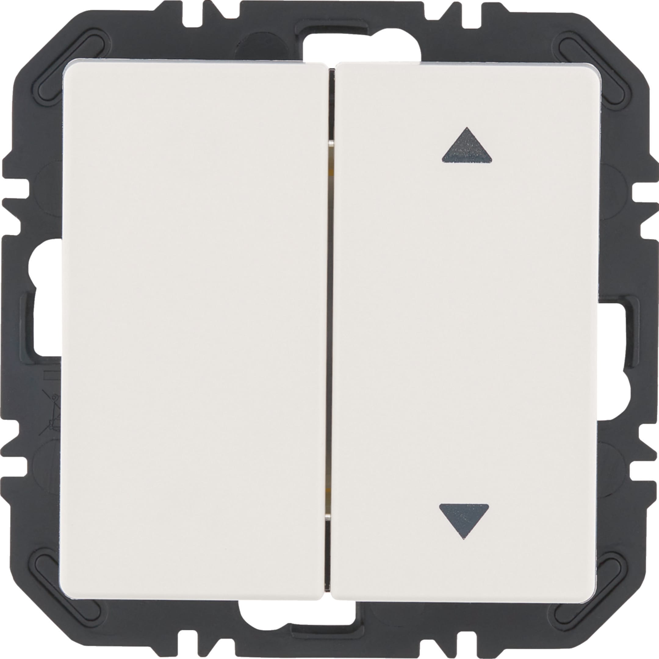 HAGER BOCCHIOTTI - Modulo EnOcean con bilanc, doppio con frecce a lato, Q.x velluto bianco polare