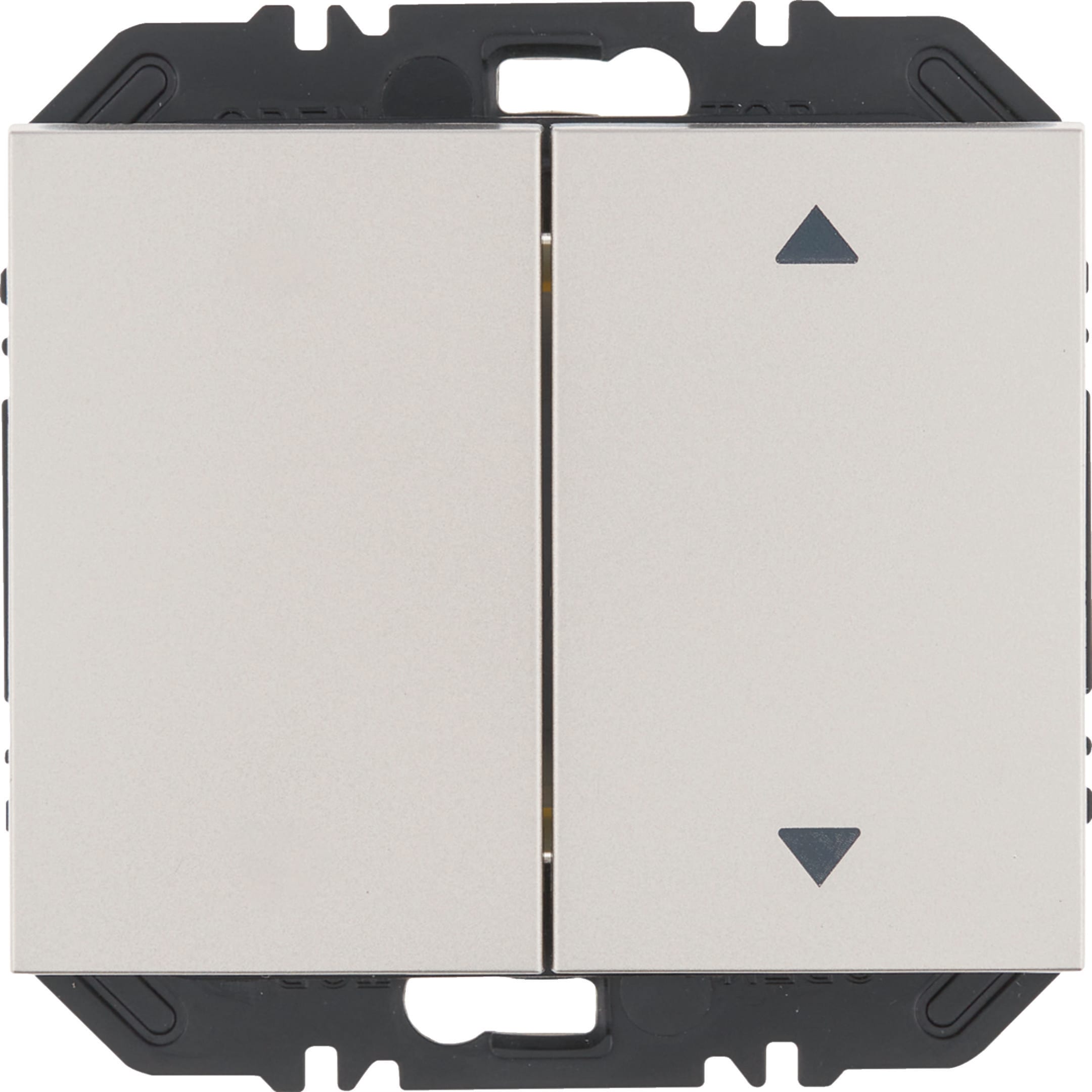 HAGER BOCCHIOTTI - Modulo EnOcean con bilanc, doppio con frecce a lato, K.x acciaio inox vern.opaco