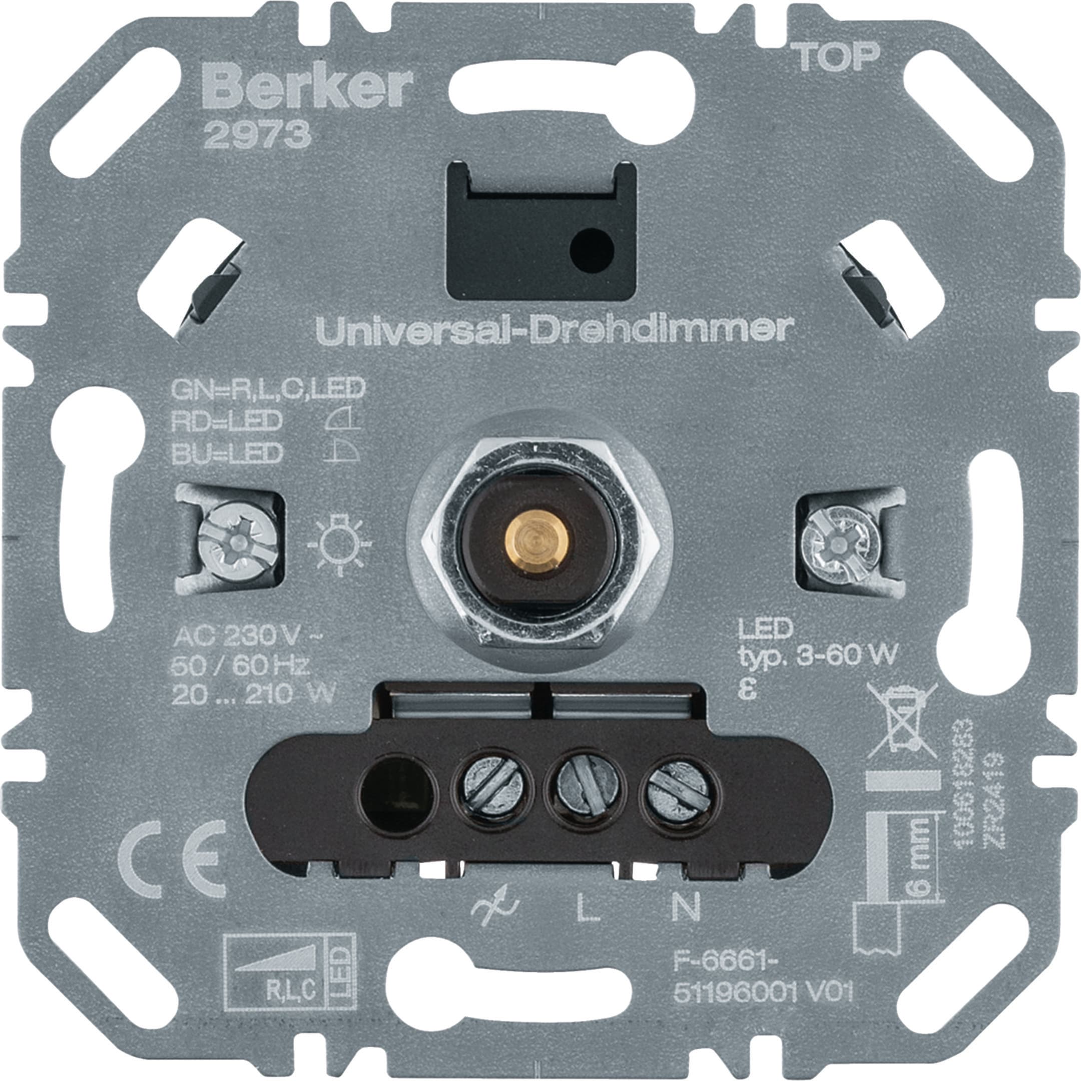 HAGER BOCCHIOTTI - dimmer universale a manopola, (R, L, C, LED)