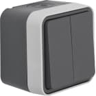 HAGER BOCCHIOTTI - Interruttore doppio a parete Berker W.1 grigio/grigio chiaro opaco