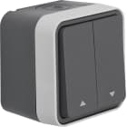 HAGER BOCCHIOTTI - Int. doppio x venez. unipol. + simb. frecce Serie W.1 grigio/grigio chiaro opac