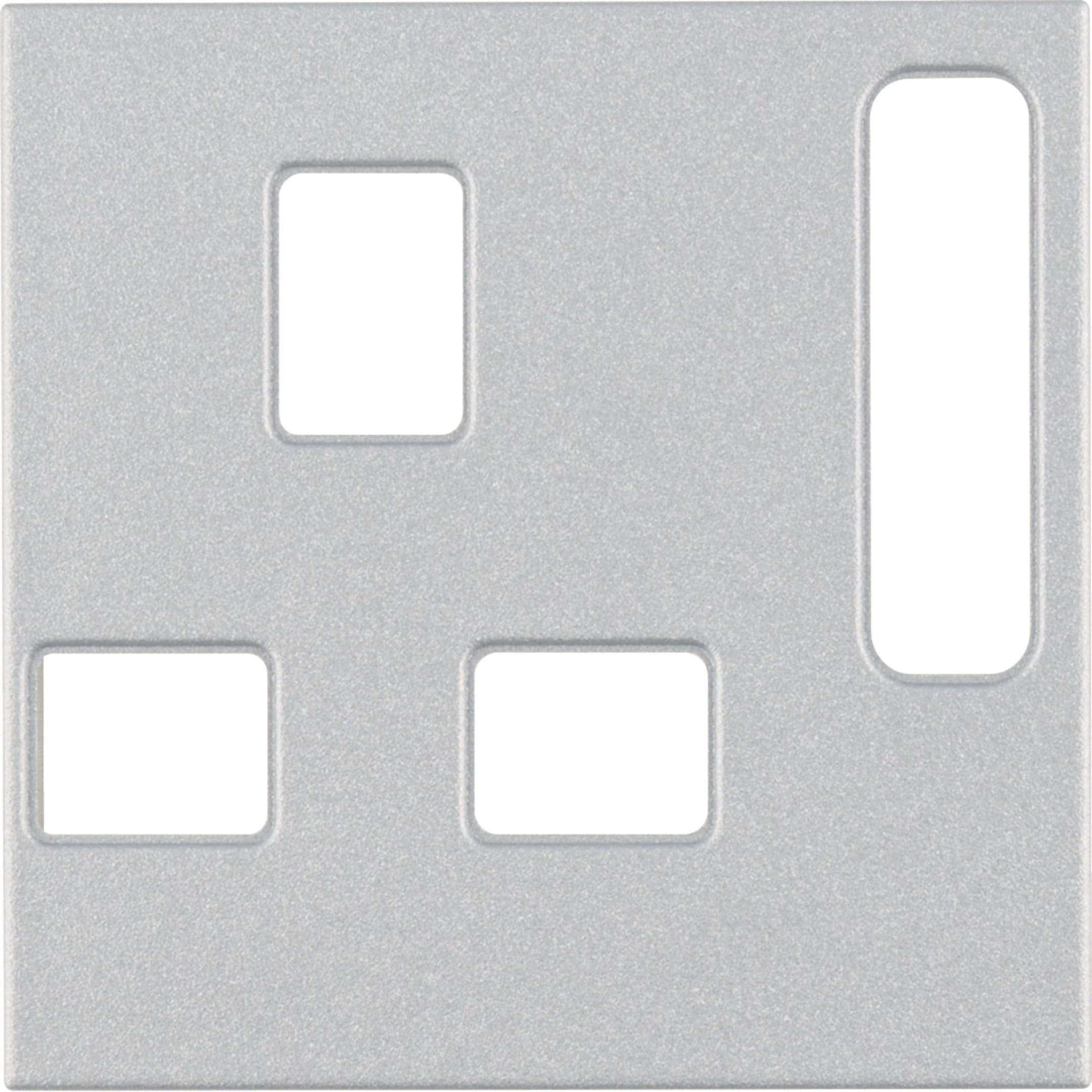 HAGER BOCCHIOTTI - Pezzo centrale per prese, BRITISH STANDARD disinseribile B.7 alluminio opaco