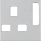 HAGER BOCCHIOTTI - Pezzo centrale per prese, BRITISH STANDARD disinseribile B.7 alluminio opaco