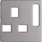 HAGER BOCCHIOTTI - Pezzo c.le x prese BRITISH STANDARD disinseribile Serie Q.1/Q.3 alu vellut vern.