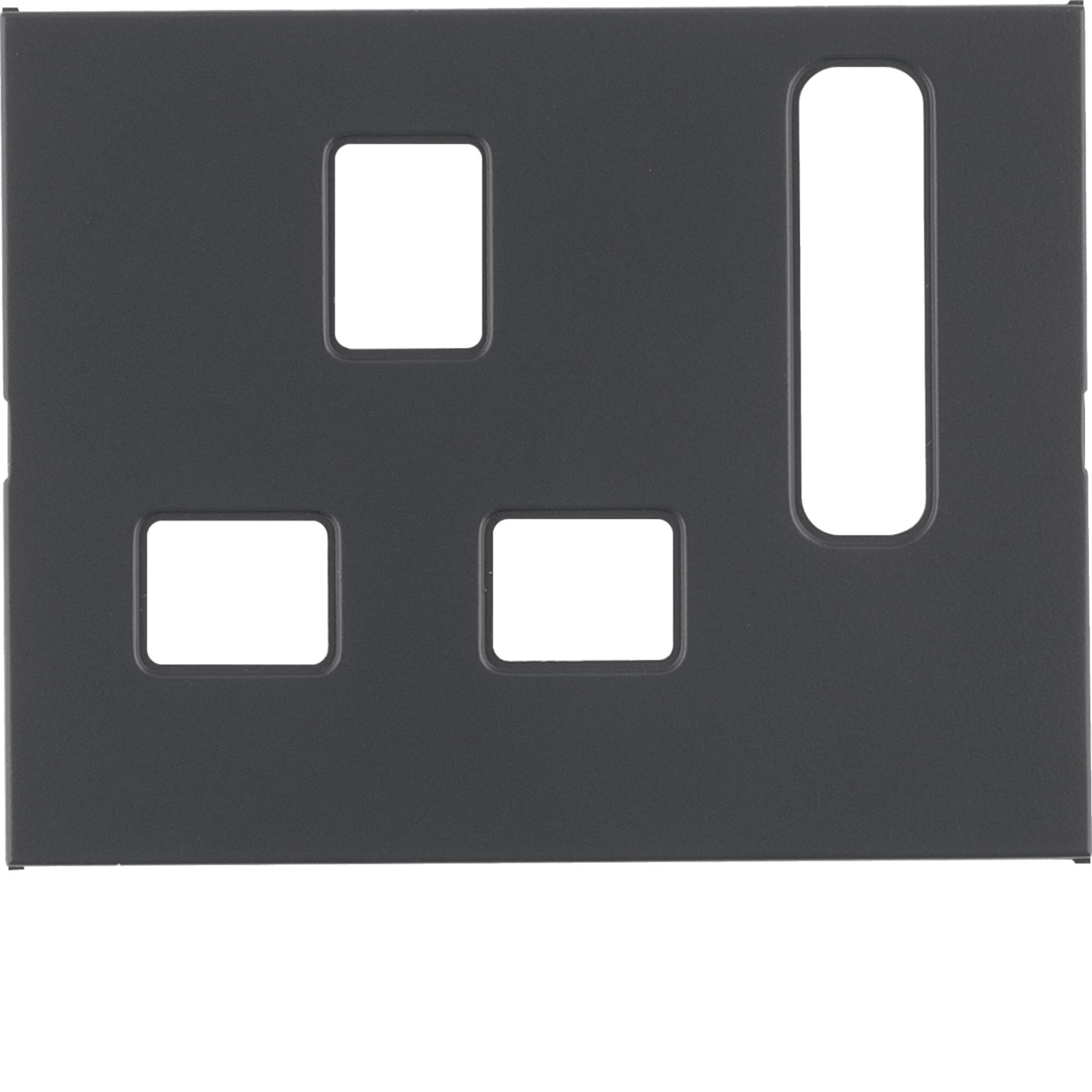 HAGER BOCCHIOTTI - Pezzo c.le x prese, BRITISH STANDARD disinseribile Serie K.1 antracite, vernic.