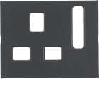 HAGER BOCCHIOTTI - Pezzo c.le x prese, BRITISH STANDARD disinseribile Serie K.1 antracite, vernic.