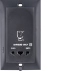 HAGER BOCCHIOTTI - Presa senza messa a terra per rasoio elettrico, S.1 antracite opaco