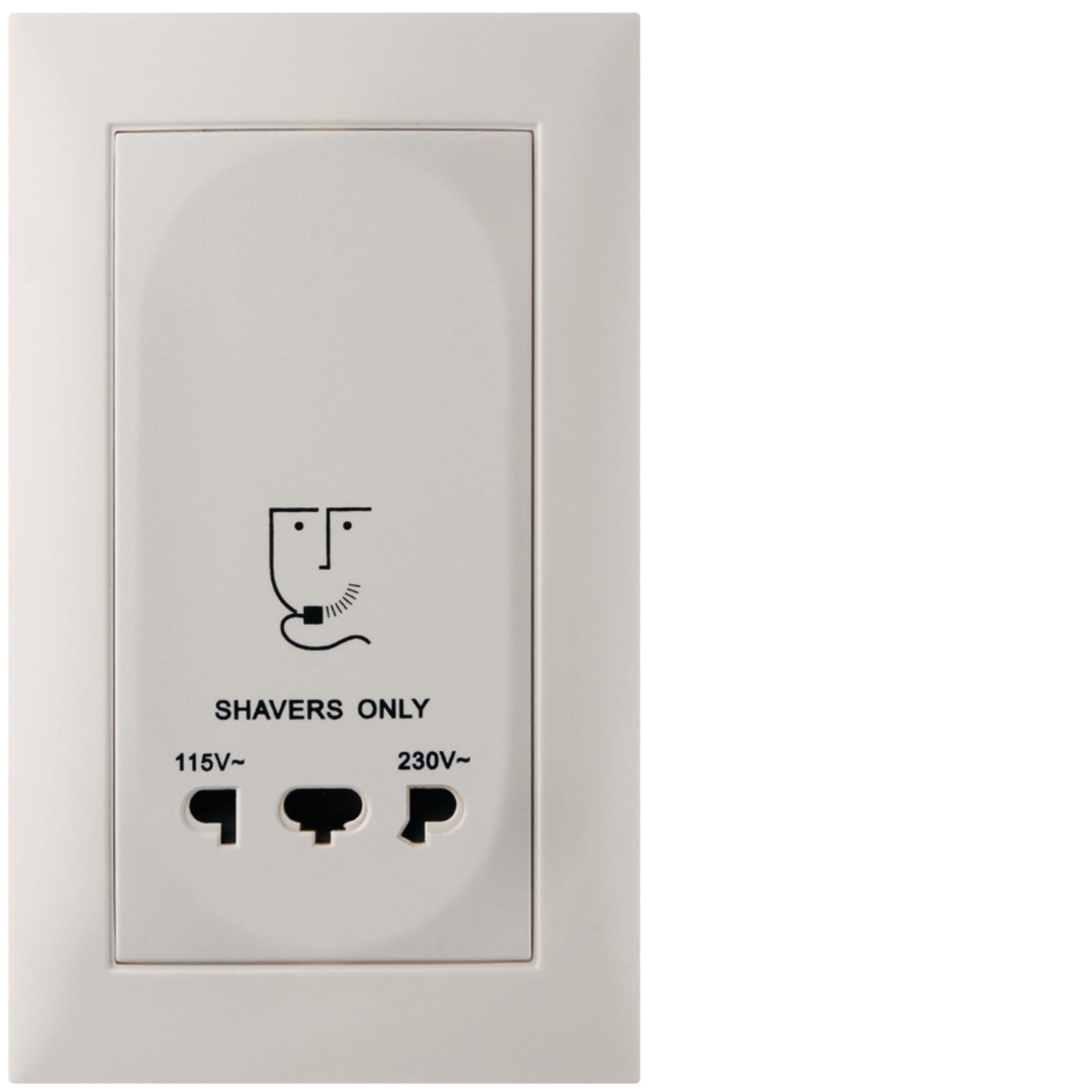 HAGER BOCCHIOTTI - Presa senza messa a terra per rasoio elettrico, S.1 bianco polare opaco