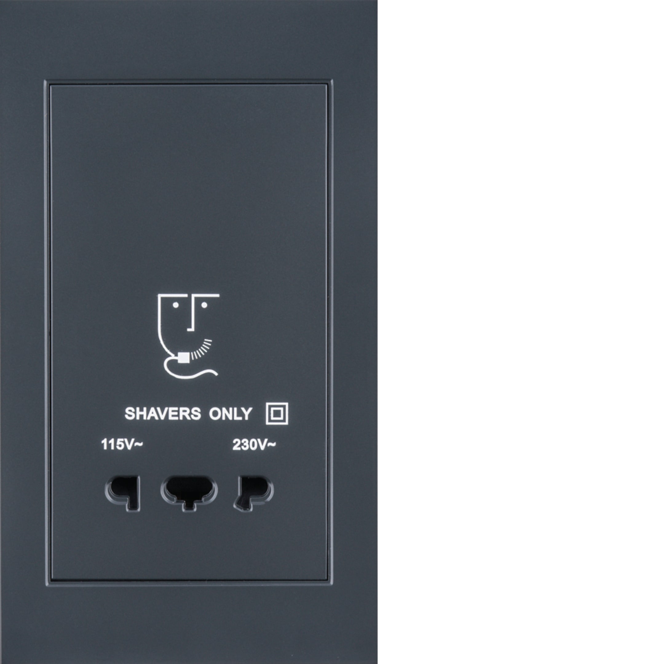 HAGER BOCCHIOTTI - Presa senza messa a terra per rasoio elettrico, K.1 antracite