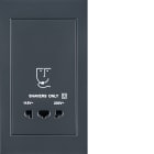 HAGER BOCCHIOTTI - Presa senza messa a terra per rasoio elettrico, K.1 antracite