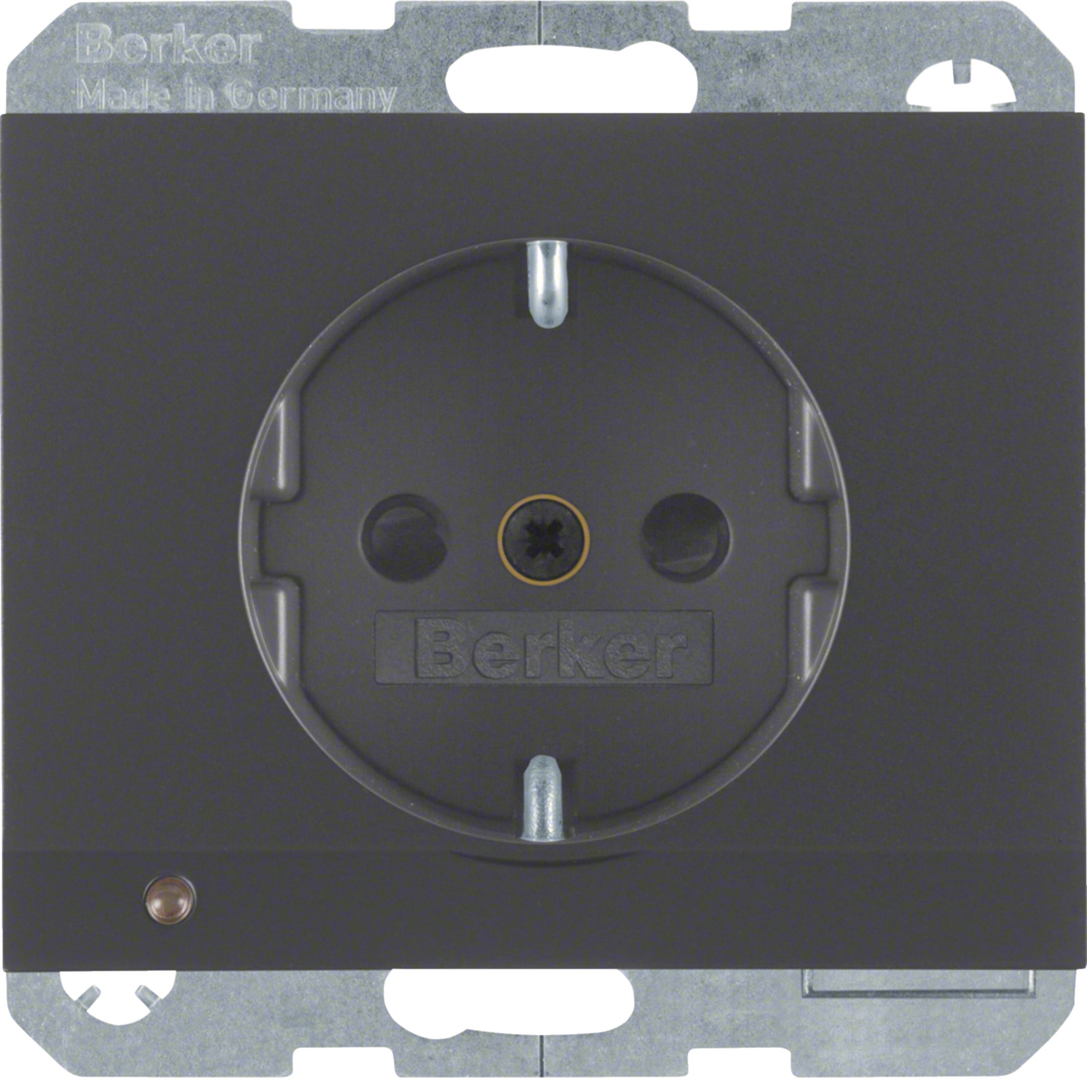 HAGER BOCCHIOTTI - Presa SCHUKO con luce di orientamento LED Berker K.1 antracite opaco, vernic.