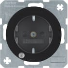 HAGER BOCCHIOTTI - Presa SCHUKO con LED di controllo Berker R.1/R.3 nero lucido