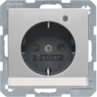HAGER BOCCHIOTTI - Presa SCHUKO con LED di controllo Berker Q.1/Q.3 alu velluto, verniciato