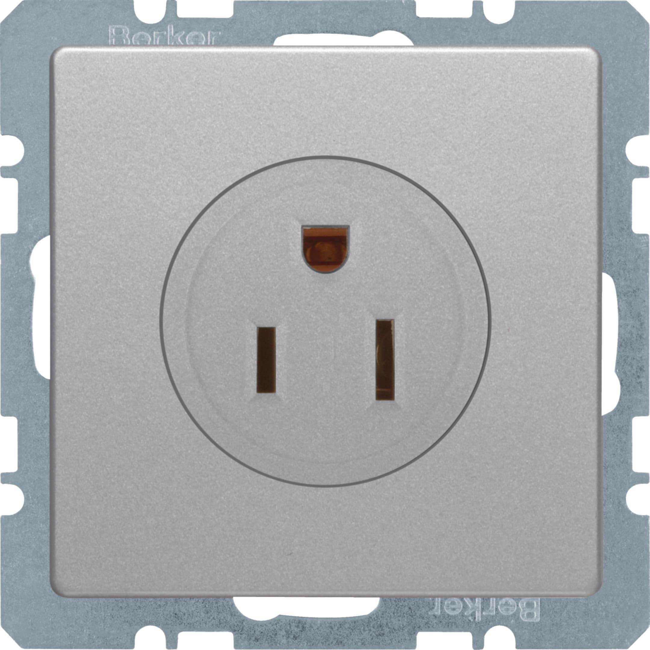 HAGER BOCCHIOTTI - Presa con messa a terra USA/CANADA NEMA 5-15 R Q.1/Q.3 alu velluto, verniciato