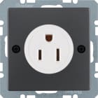 HAGER BOCCHIOTTI - Presa con terra USA/CANADA NEMA 5-15 R Serie Q.1/Q.3 antrac.vellut, vern.