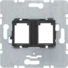 HAGER BOCCHIOTTI - Piastra di supporto con alloggiamento nero doppia per Modular Jack