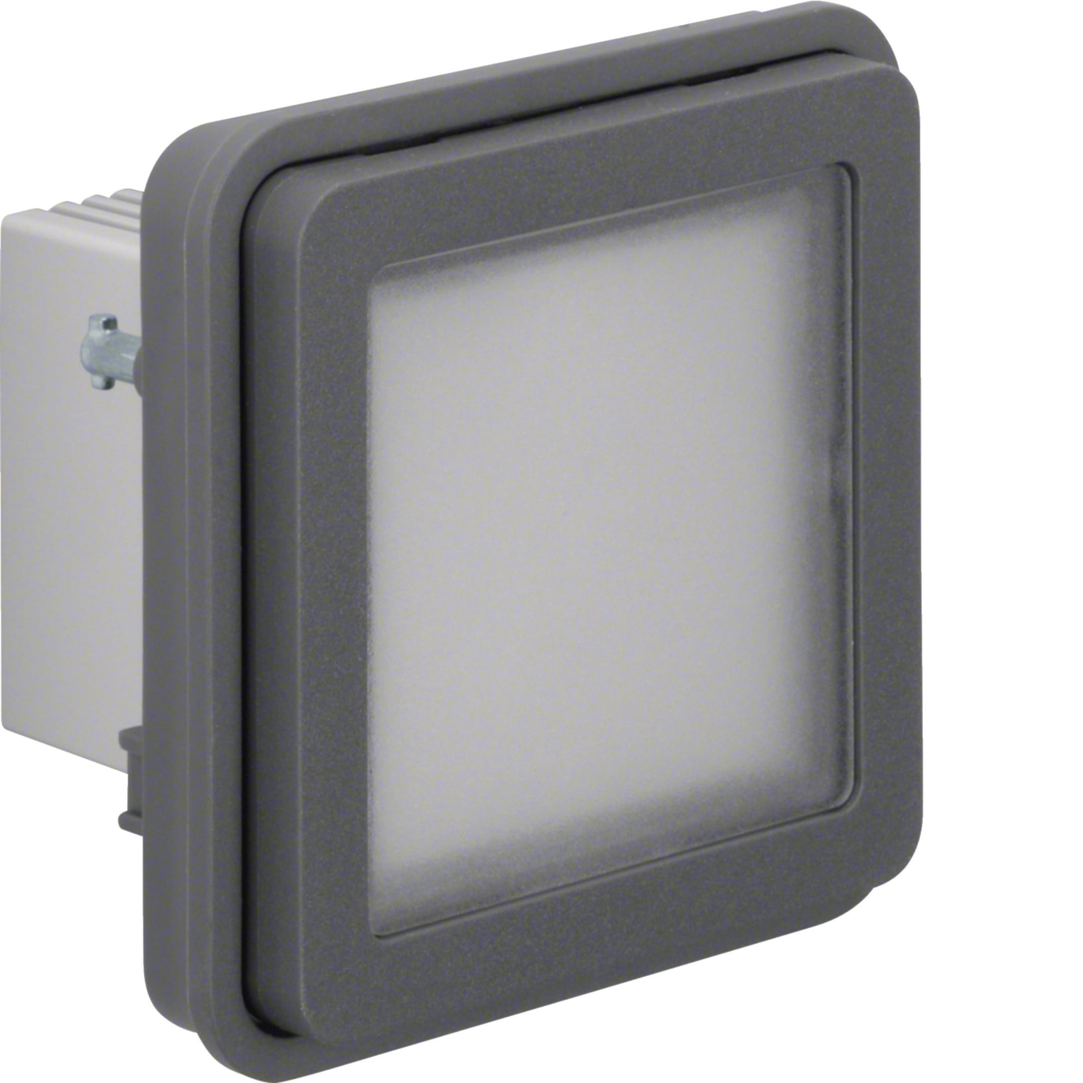 HAGER BOCCHIOTTI - segnale lum. a LED illuminazione blu a parete/da incasso Serie W.1 grigio opac