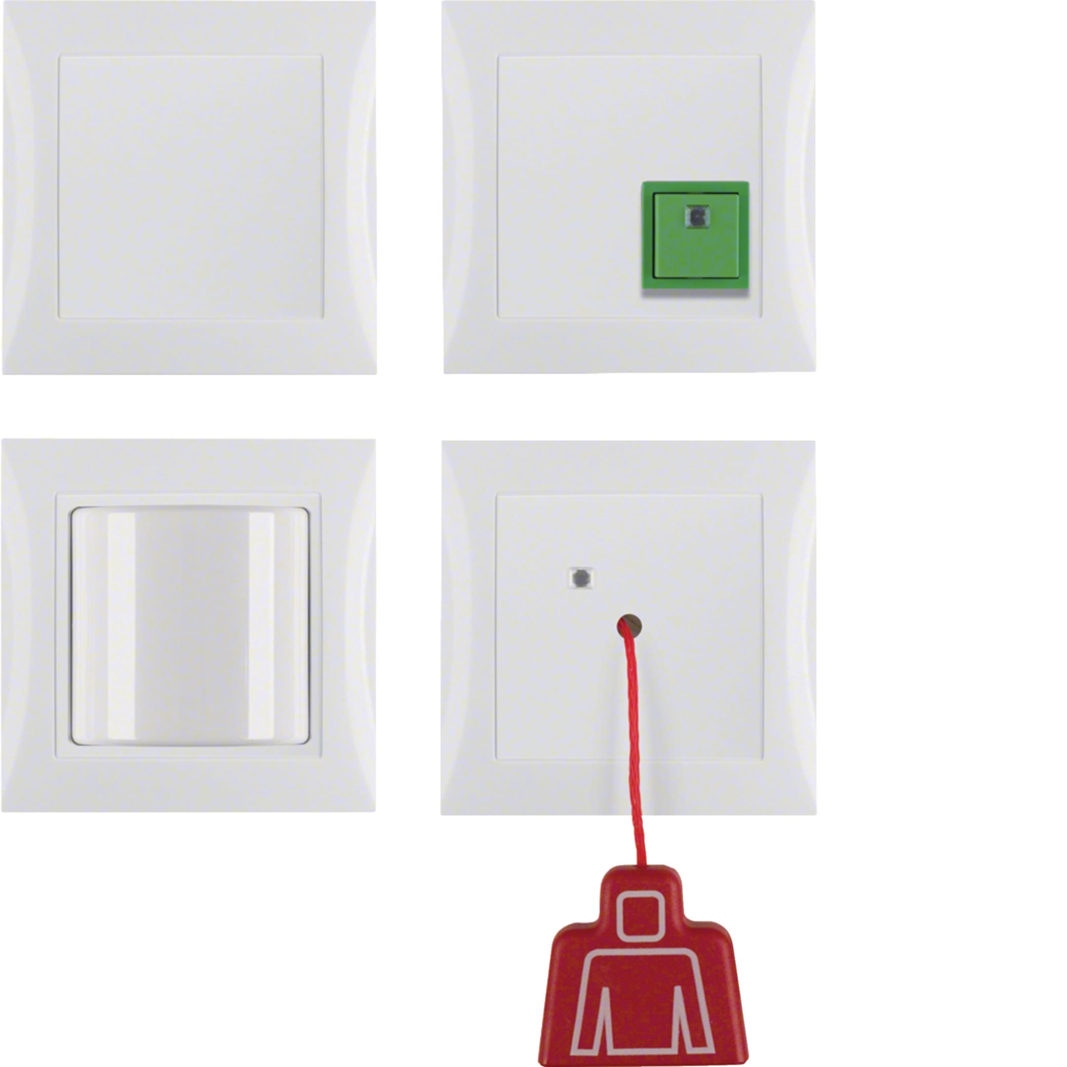 HAGER BOCCHIOTTI - Set chiamata di emergenza con cornice Berker S.1 bianco polare lucido