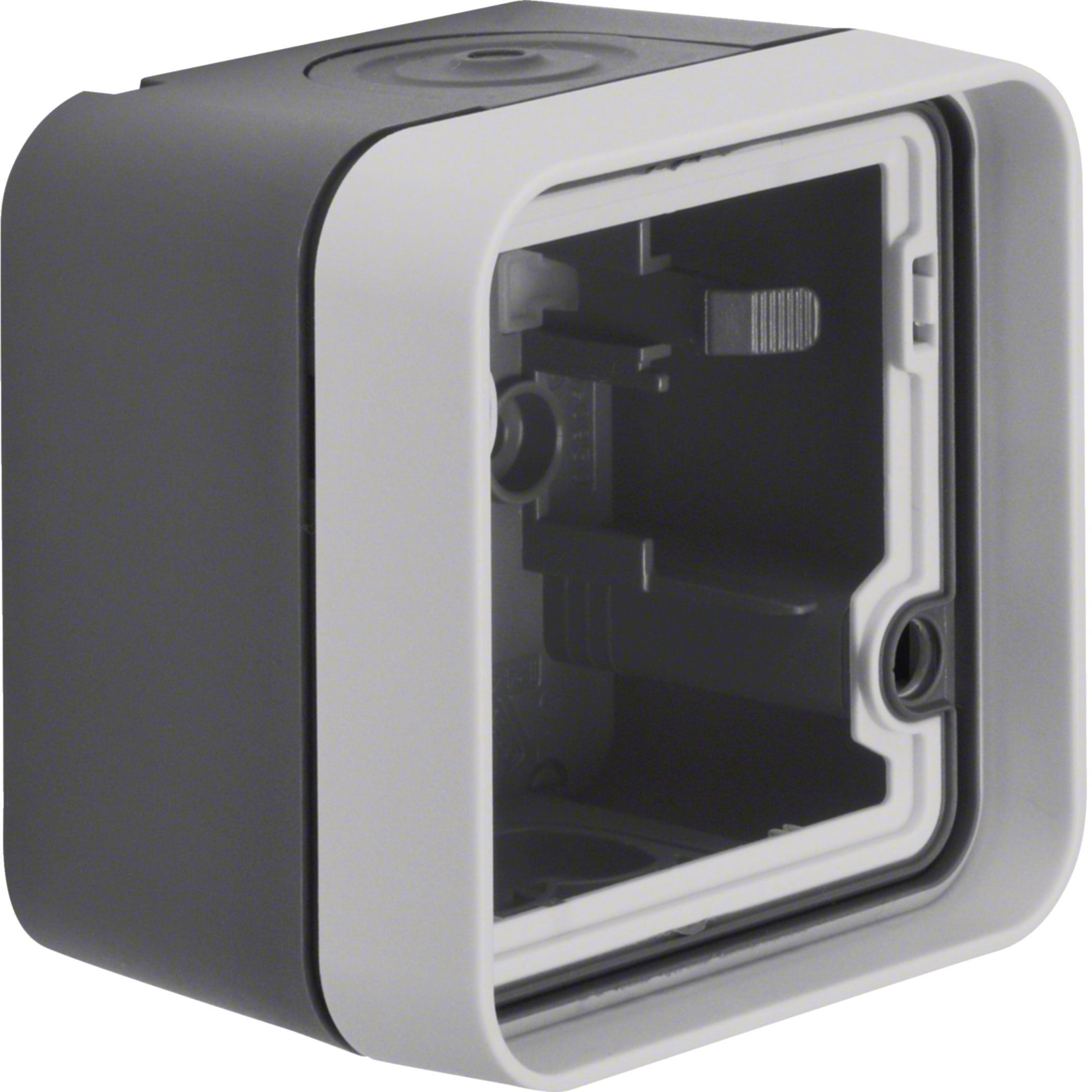 HAGER BOCCHIOTTI - Scatola con cornice a parete Berker W.1 grigio/grigio chiaro opaco