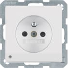HAGER BOCCHIOTTI - Presa con spinotto x terra + LED orientamento Serie Q.1/Q.3 bianco polare vellut