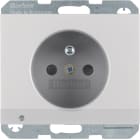 HAGER BOCCHIOTTI - Presa con spinotto x terra + LED orientamento Serie K.5 alu opaco, vern.