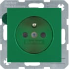HAGER BOCCHIOTTI - Presa con spinotto di messa a terra Berker S.1/B.3/B.7 verde opaco