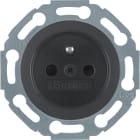 HAGER BOCCHIOTTI - Presa con spinotto di messa a terra Serie 1930/Glas nero lucido