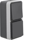 HAGER BOCCHIOTTI - Combinazione deviatore/presa SCHUKO con coperchio a cerniera a parete W.1 grigio