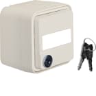 HAGER BOCCHIOTTI - Presa SCHUKO coperchio + serrat. chiavi uguali + portaetichetta W.1 bianco pol.