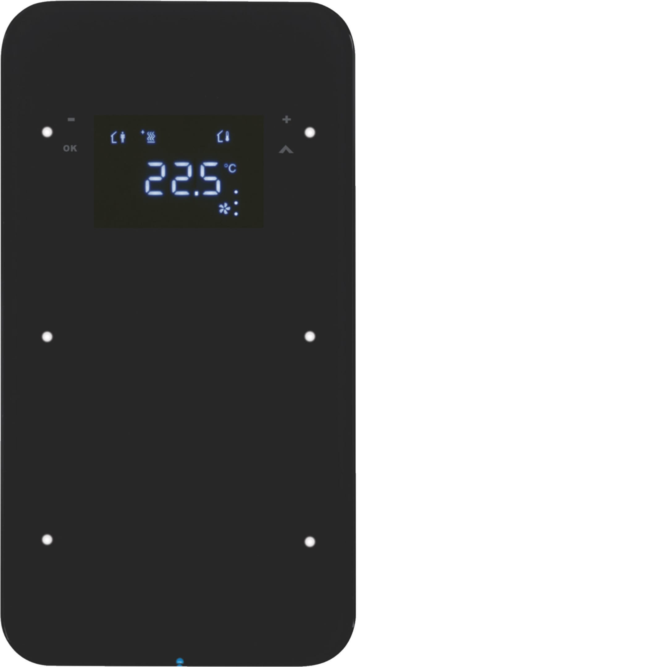 HAGER BOCCHIOTTI - Sensore touch doppio con Termostato KNX - Serie R.1 vetro nero