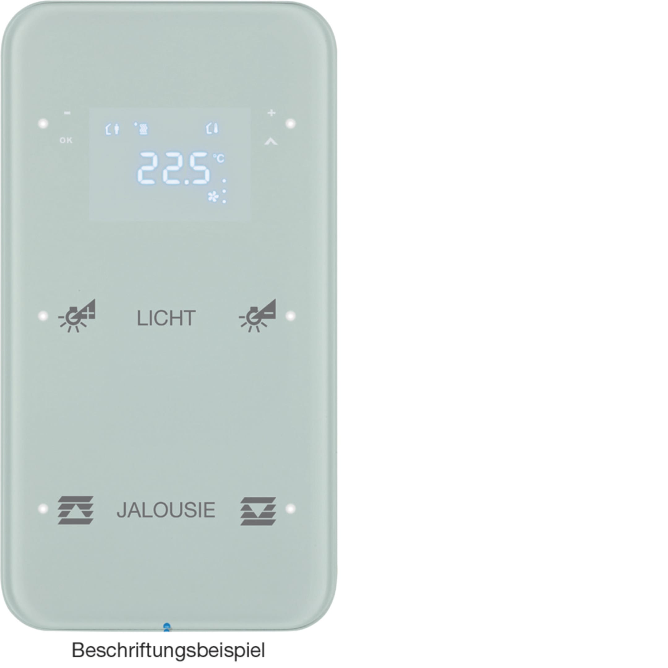 HAGER BOCCHIOTTI - Sensore touch doppio con Termostato KNX - Serie R.1 vetro Bianco pol.
