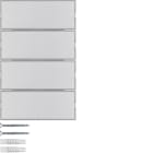 HAGER BOCCHIOTTI - Sensore a tasti quadruplo con LED RGB, sonda temp. e portaetich. KNX - K.5 alu