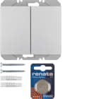 HAGER BOCCHIOTTI - Radiotrasmettitore KNX da muro doppio piatto quicklink K.5 alu opaco, verniciato