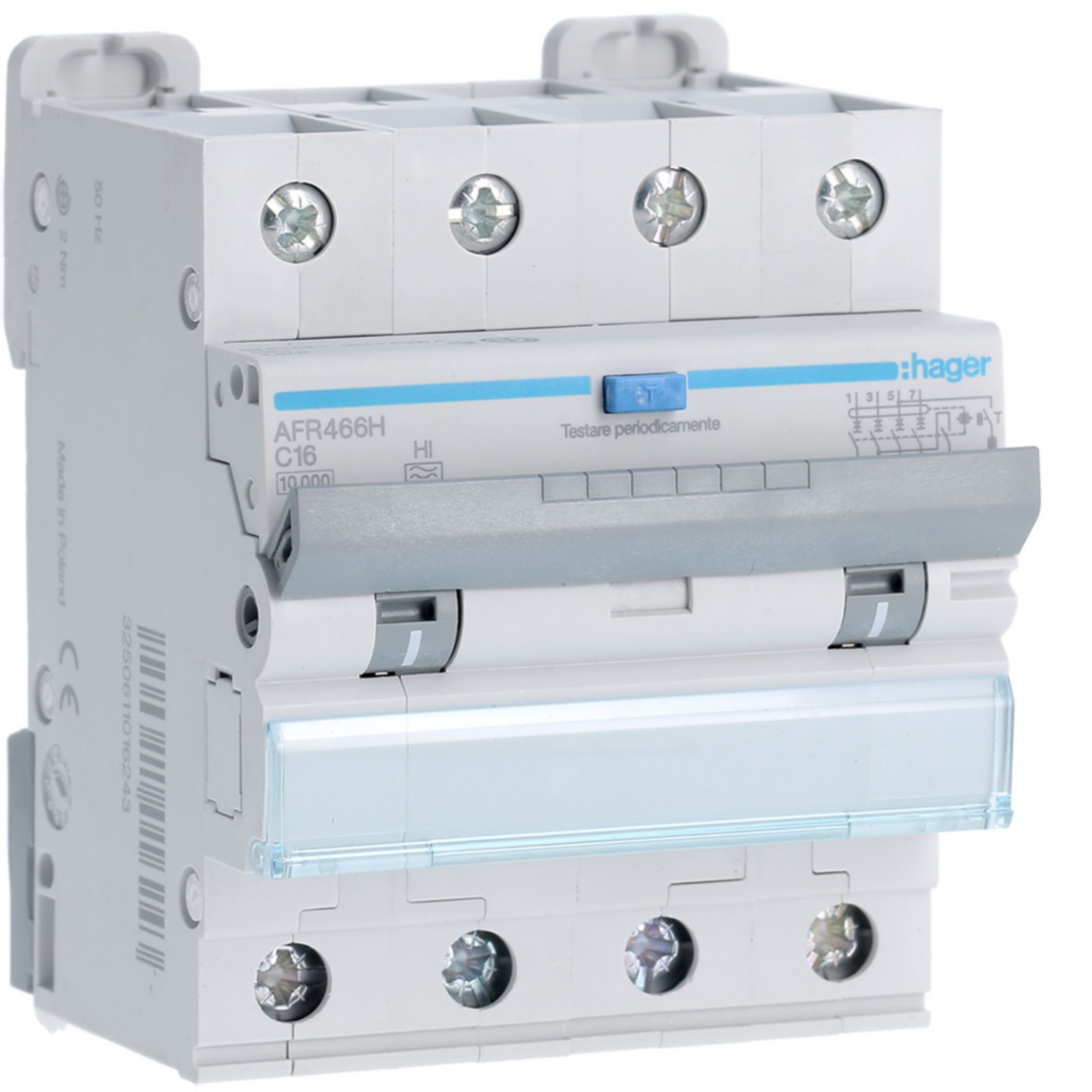 HAGER BOCCHIOTTI - Interruttore magnetotermico differenziale 10000A 4P curva C 16A A-HI 300mA 4M