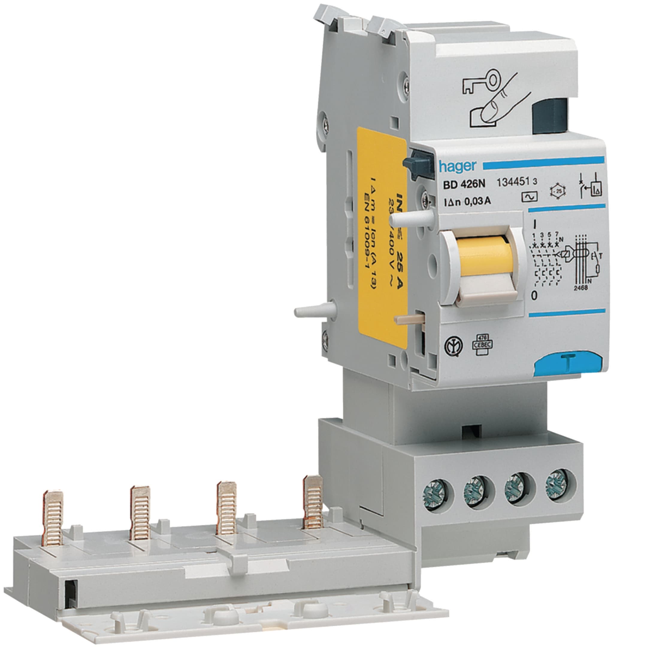 HAGER BOCCHIOTTI - Blocco differenziale 4P ?25A tipo AC 30mA 2M