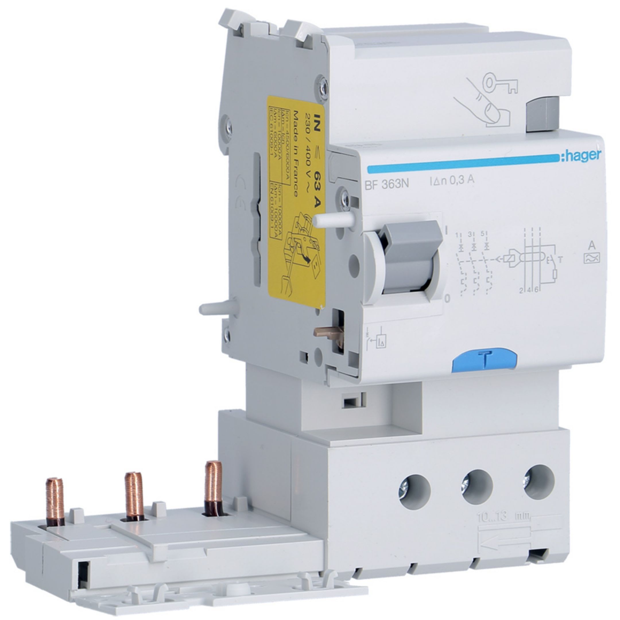 HAGER BOCCHIOTTI - Blocco differenziale 3P ?63A tipo A 300mA 3M