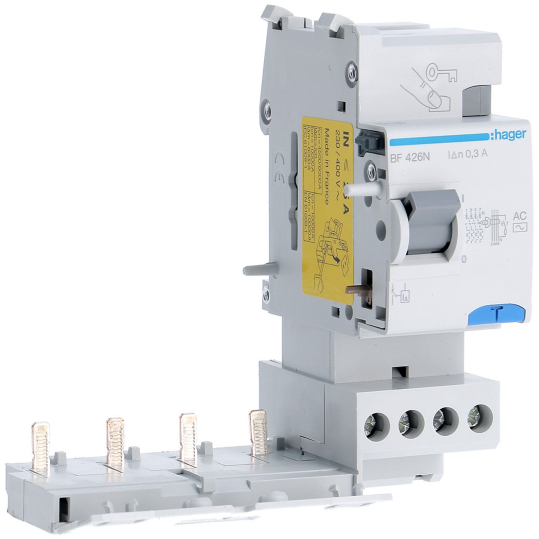 HAGER BOCCHIOTTI - Blocco differenziale 4P ?25A tipo AC 300mA 2M