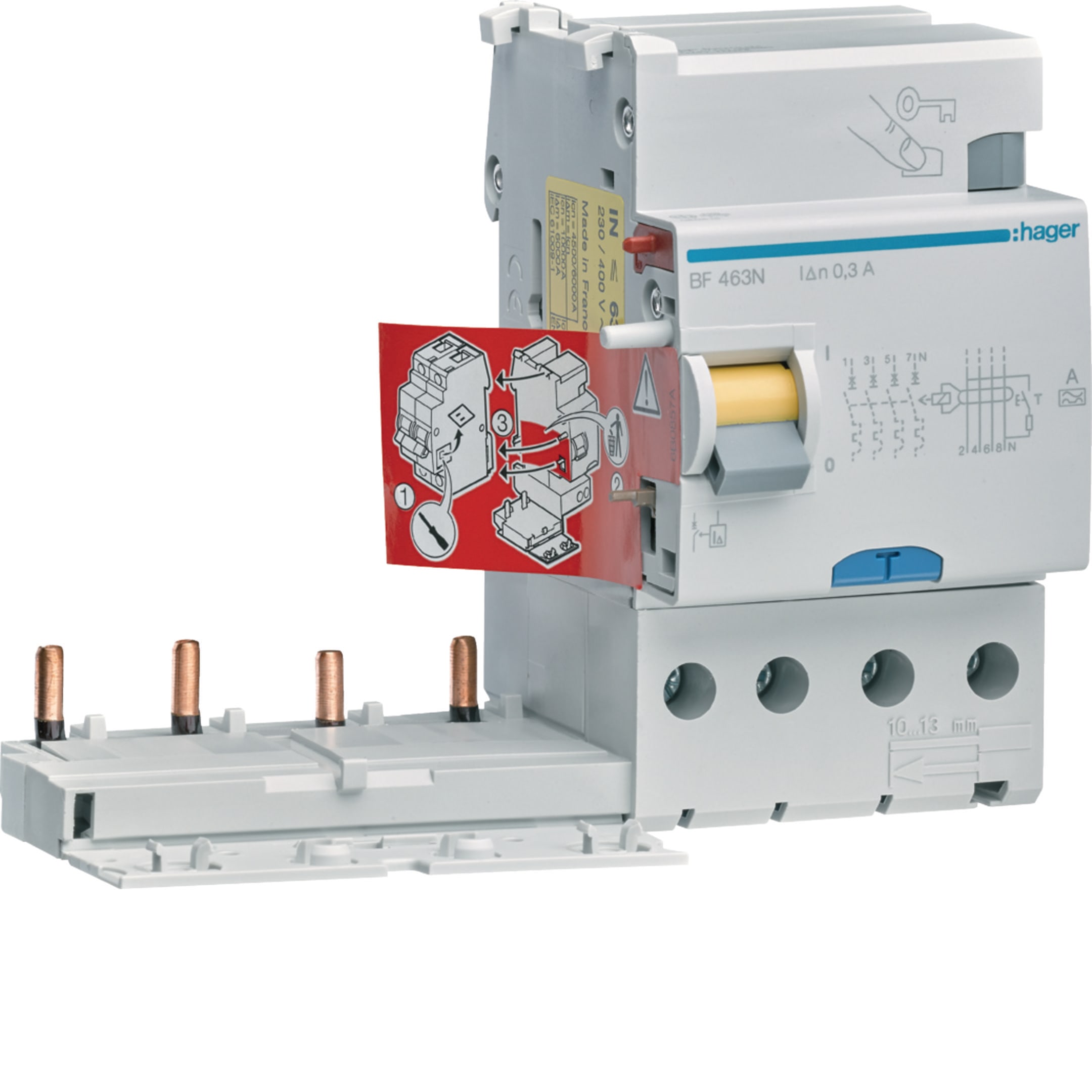 HAGER BOCCHIOTTI - Blocco differenziale 4P ?63A tipo A 300mA 3M