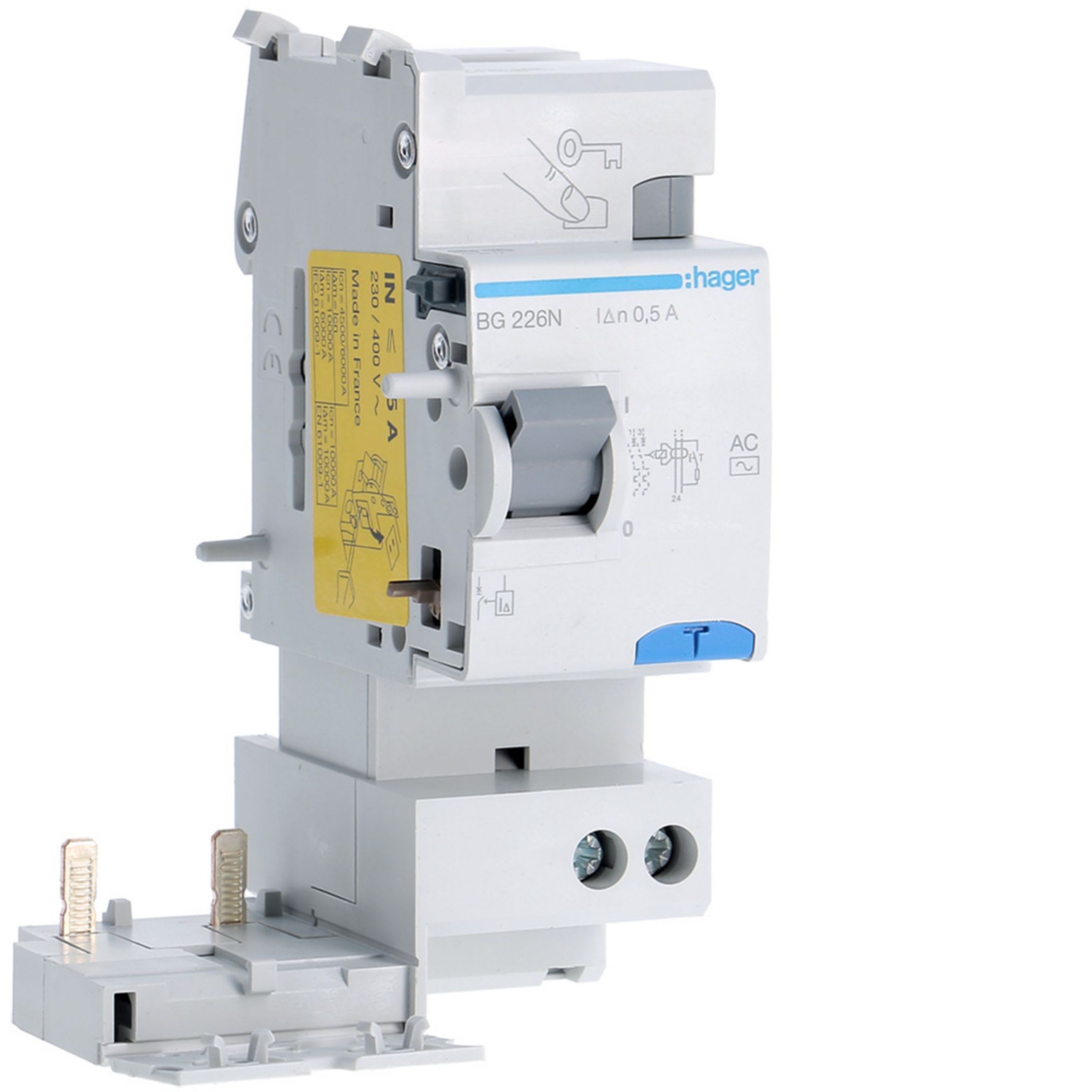 HAGER BOCCHIOTTI - Blocco differenziale 2P ?25A tipo AC 500mA 2M