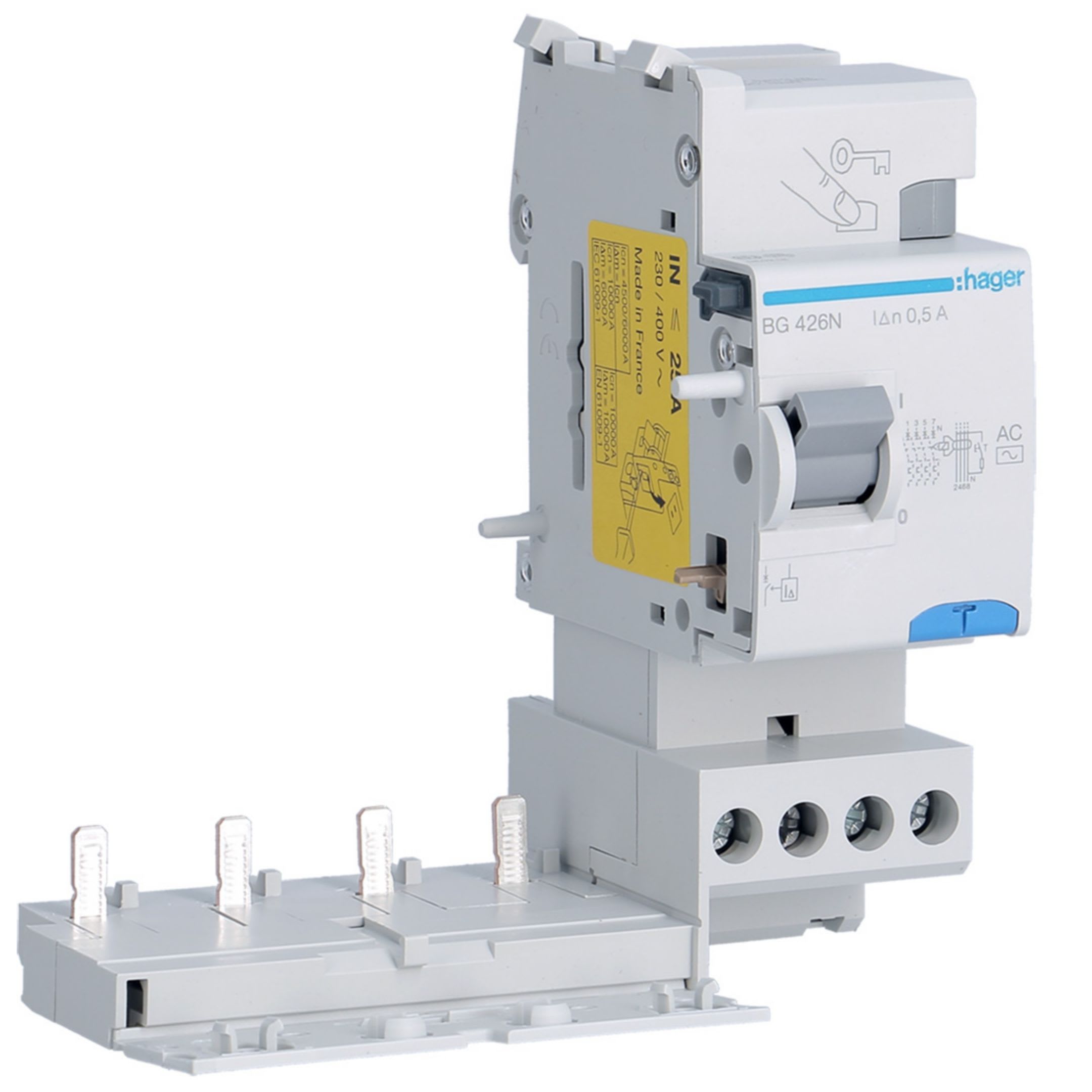 HAGER BOCCHIOTTI - Blocco differenziale 4P ?25A tipo AC 500mA 2M