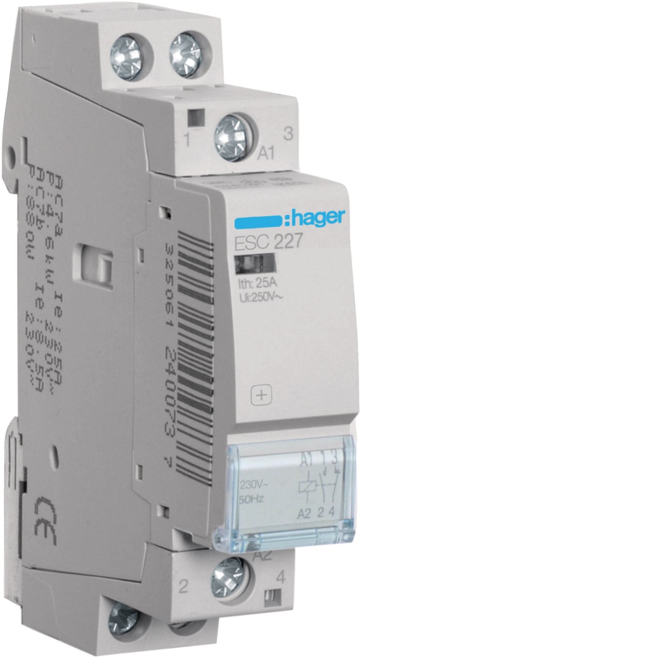 HAGER BOCCHIOTTI - Contattore eco 1 NA + 1 NC 230 V AC 25 A 1 modulo DIN