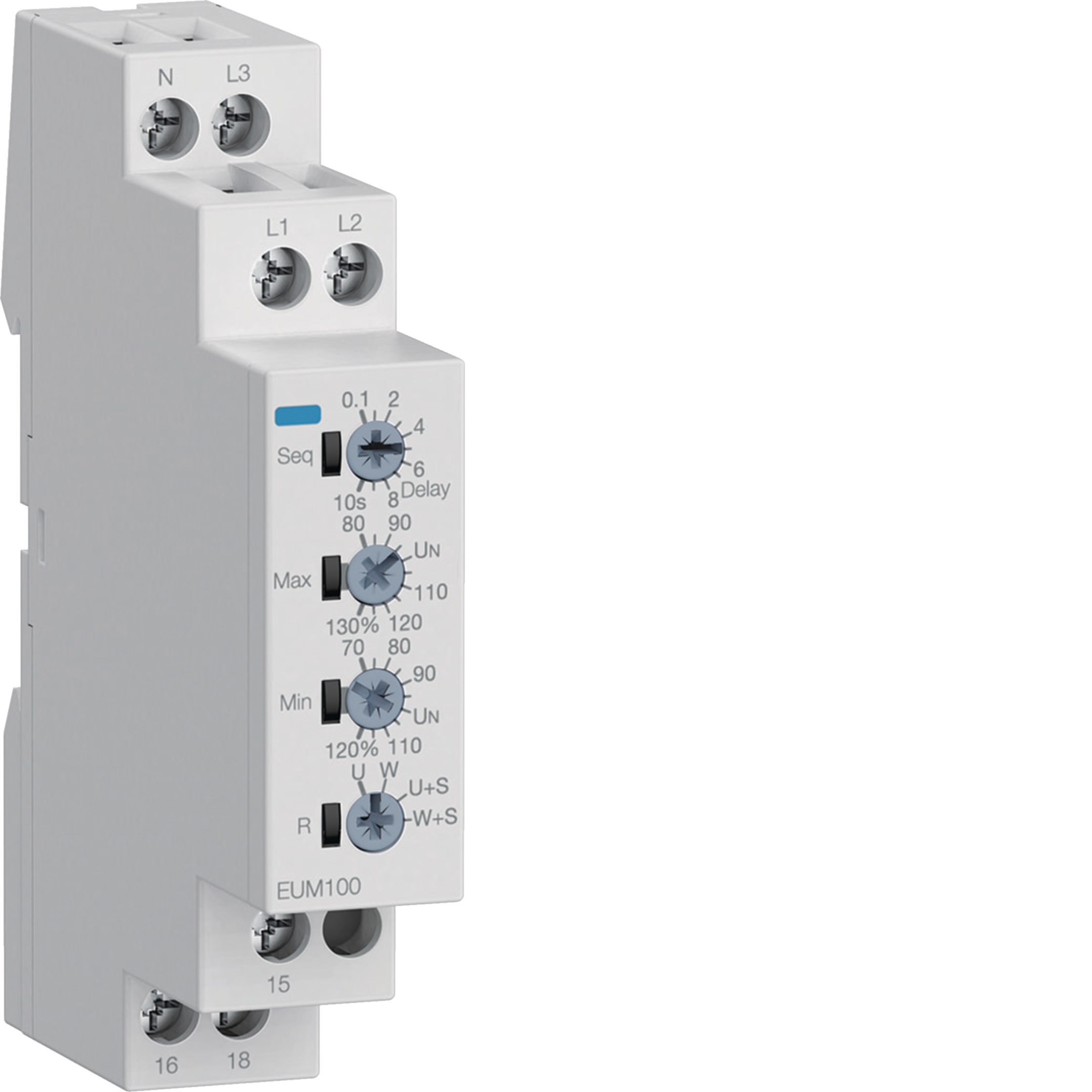 HAGER BOCCHIOTTI - Relè di controllo tensione monofase e trifase 1 contatto in scambio 1 modulo DIN