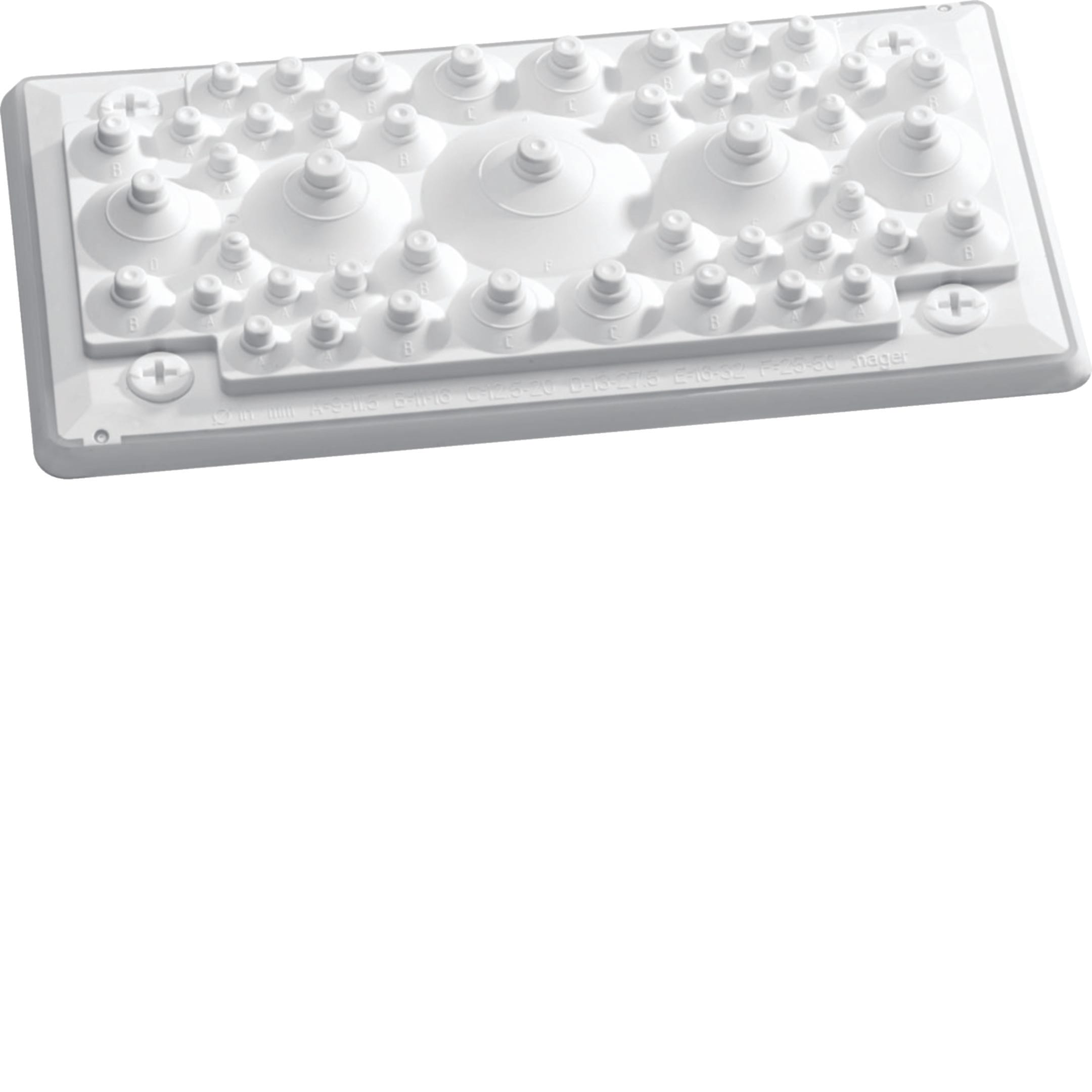 HAGER BOCCHIOTTI - Piastra passavaci in plastica con ingresso cavi quadro evo