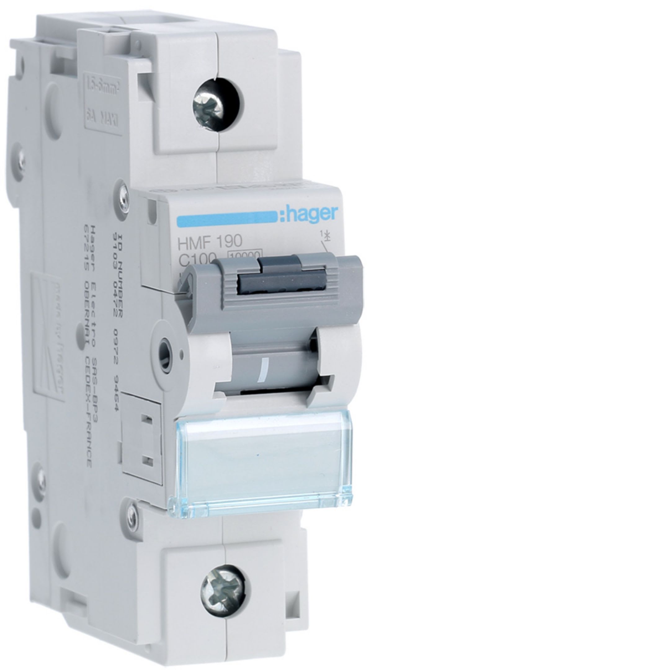 HAGER BOCCHIOTTI - Interruttore automatico magnetotermico 10000A 10kA 1P curva C 100A 1.5M