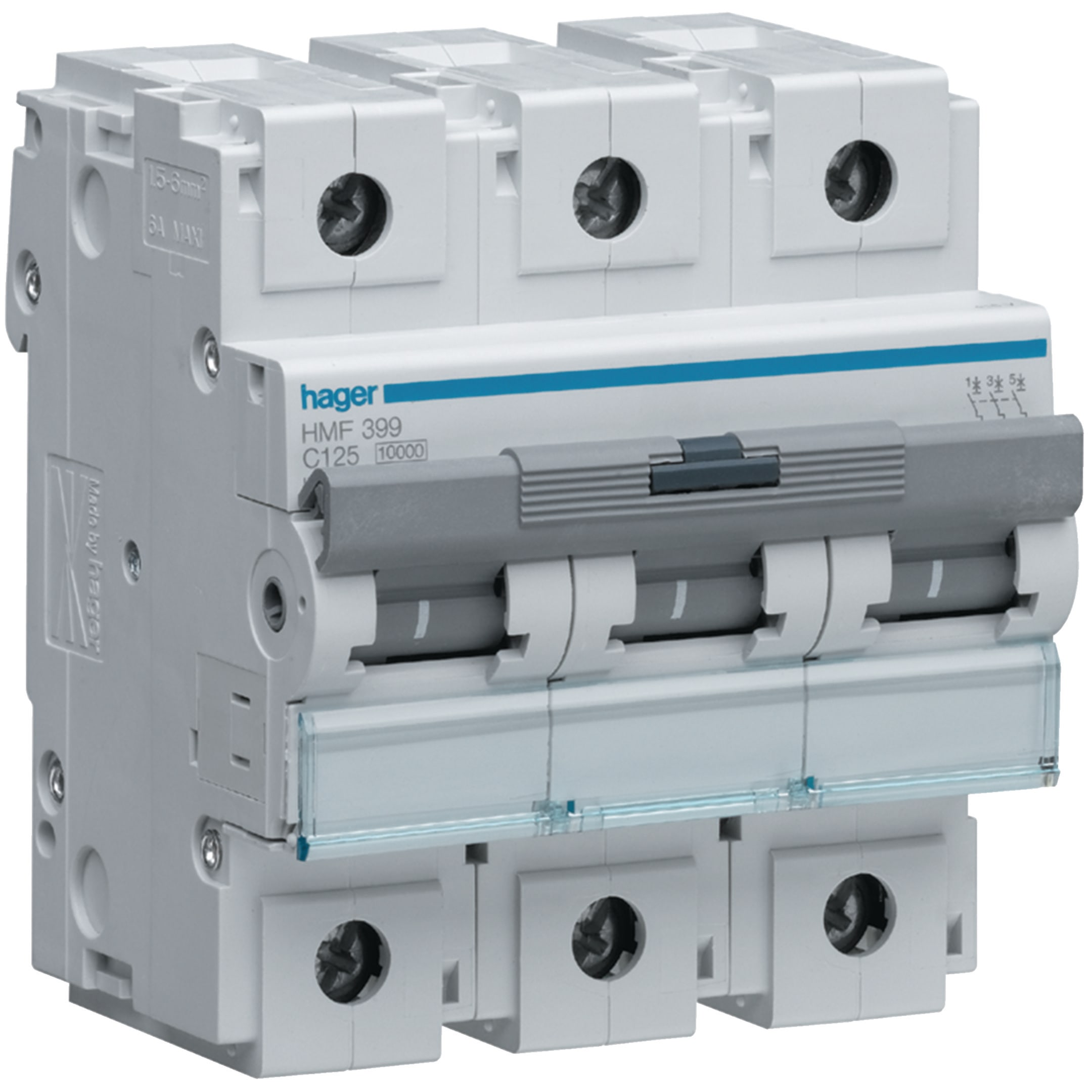 HAGER BOCCHIOTTI - Interruttore automatico magnetotermico 10000A 10kA 3P curva C 125A 4.5M